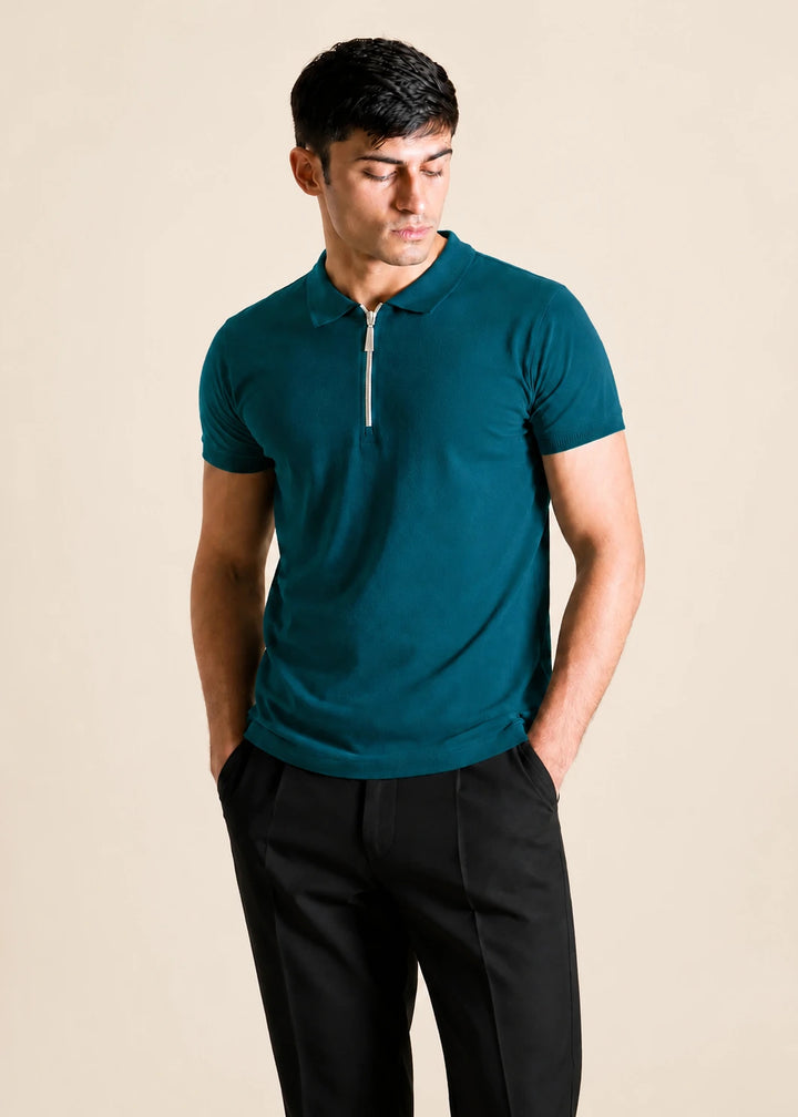 Zipper Polo Shirt – C-Green
