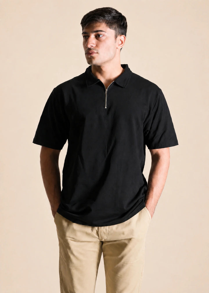 Lycra Terry Zipper Polo