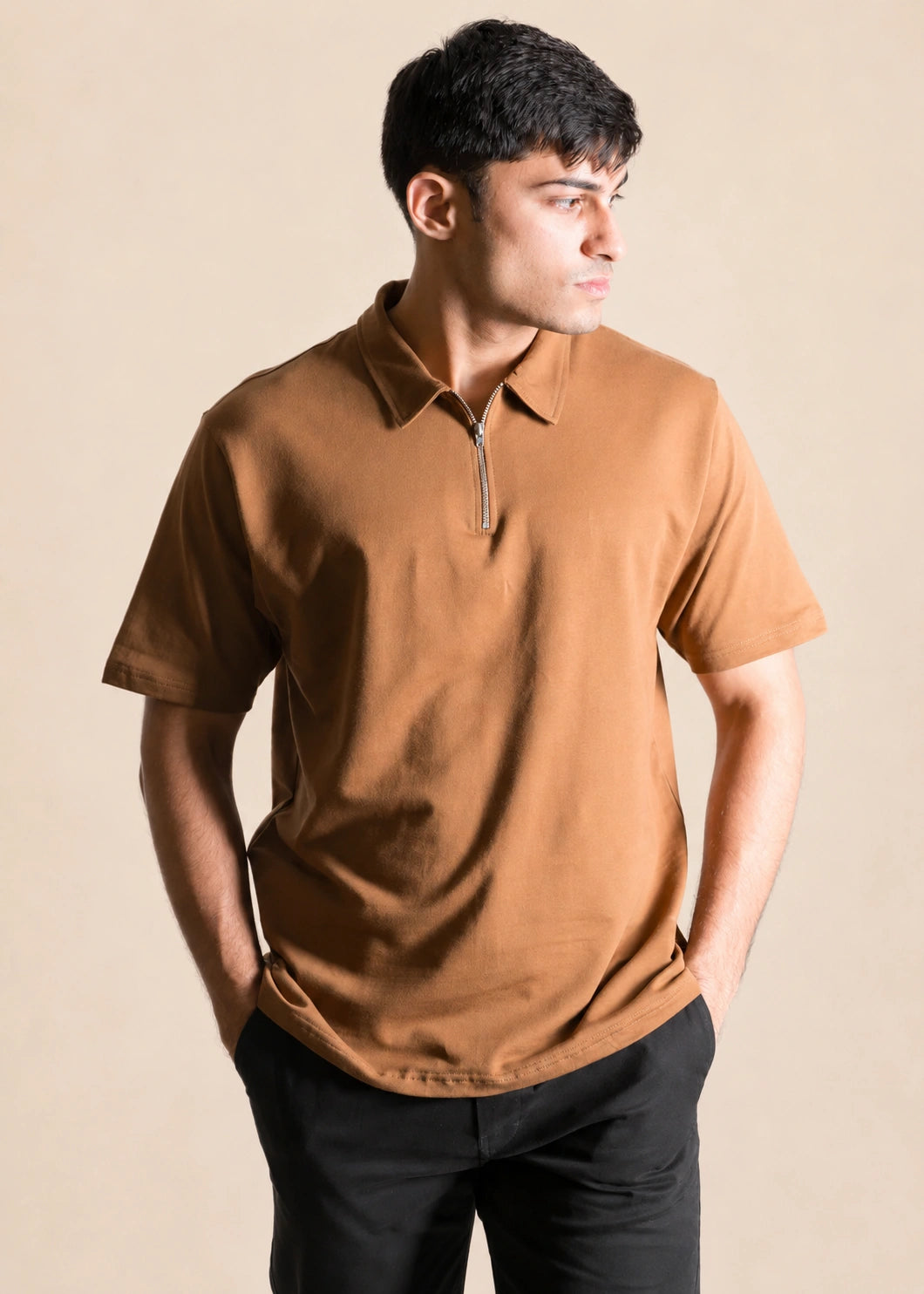 Lycra Terry Zipper Polo