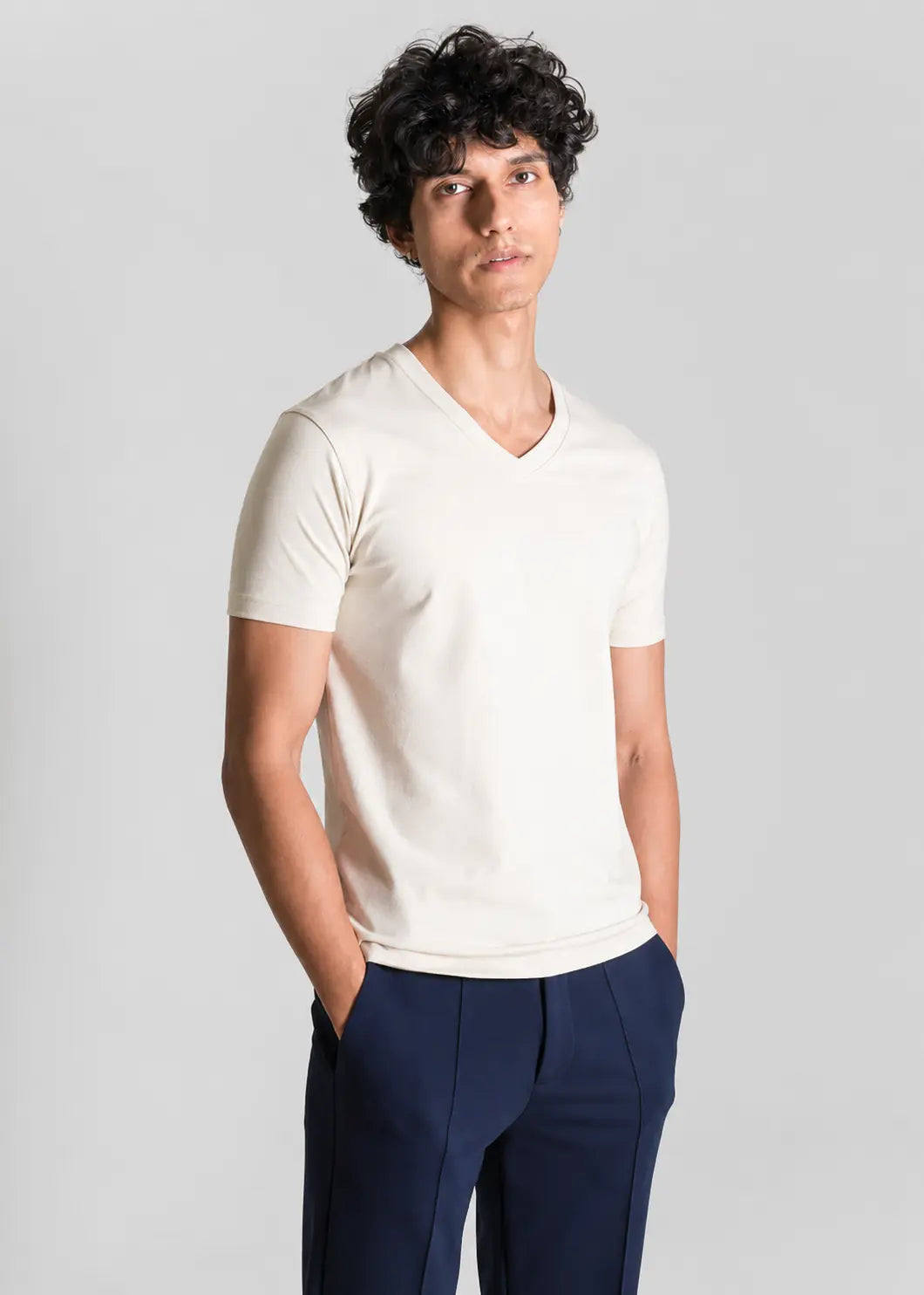 V-Neck Cotton Stretch T-Shirt
