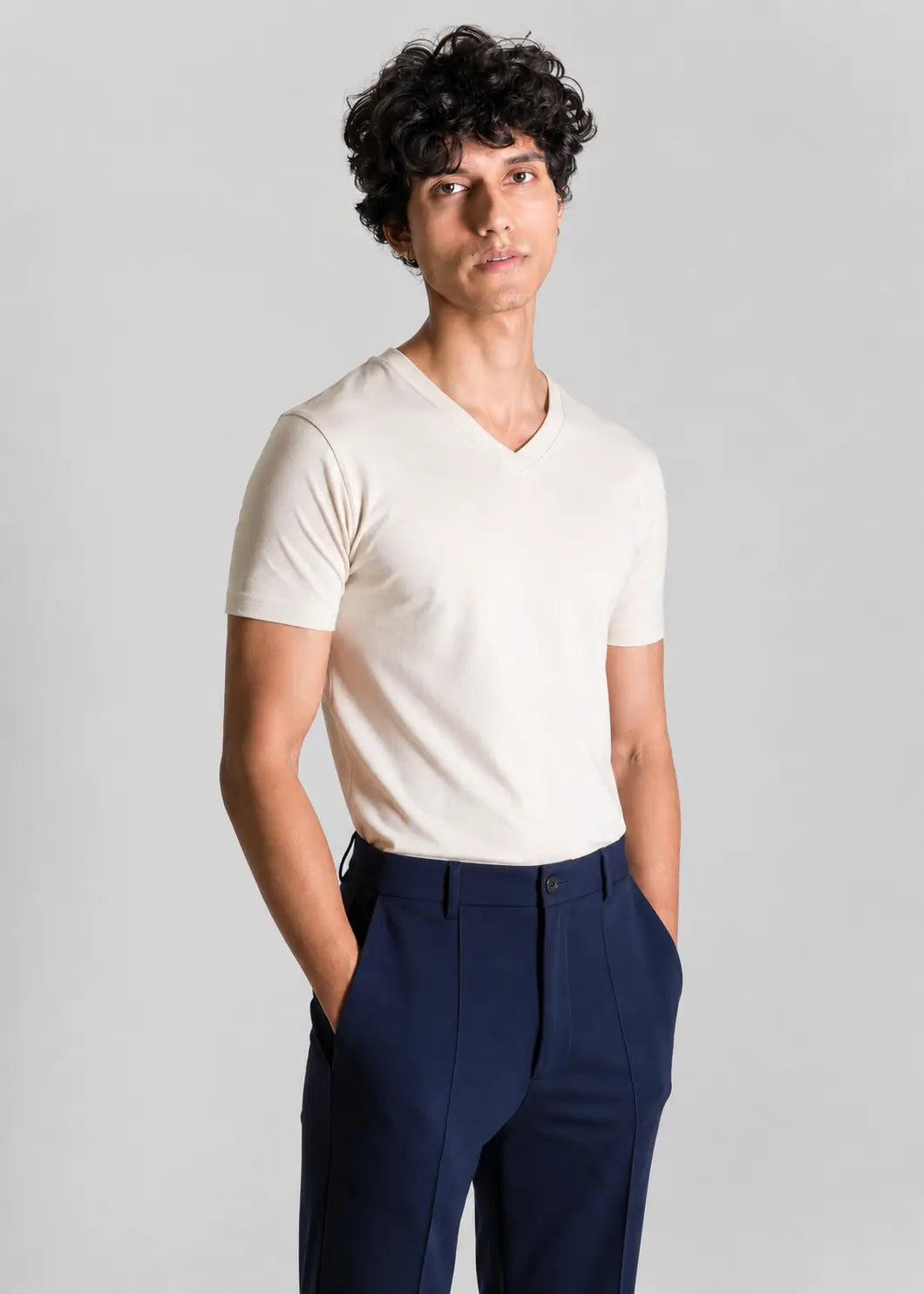 V-Neck Cotton Stretch T-Shirt