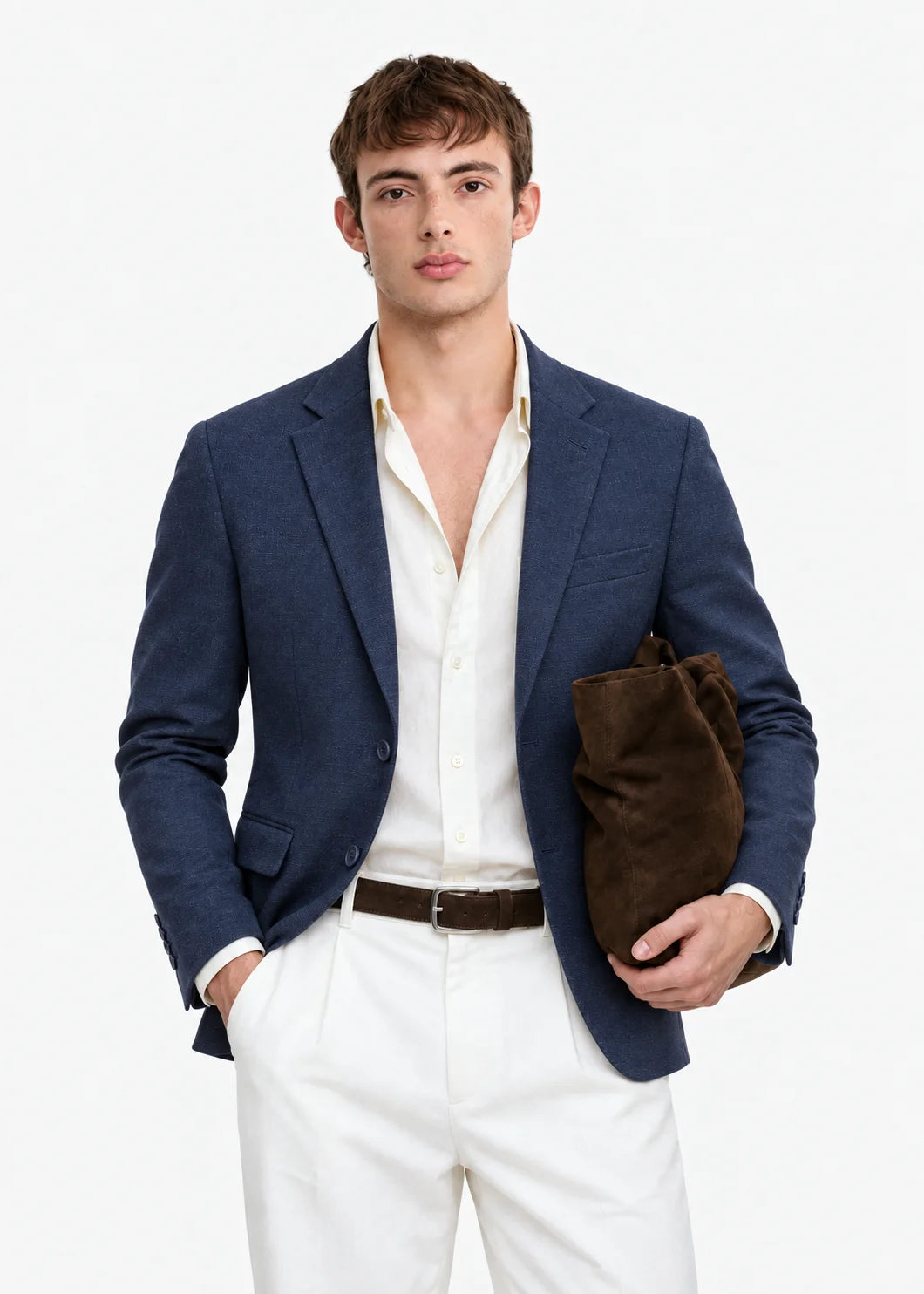 Navy Luxe Textured Blazer