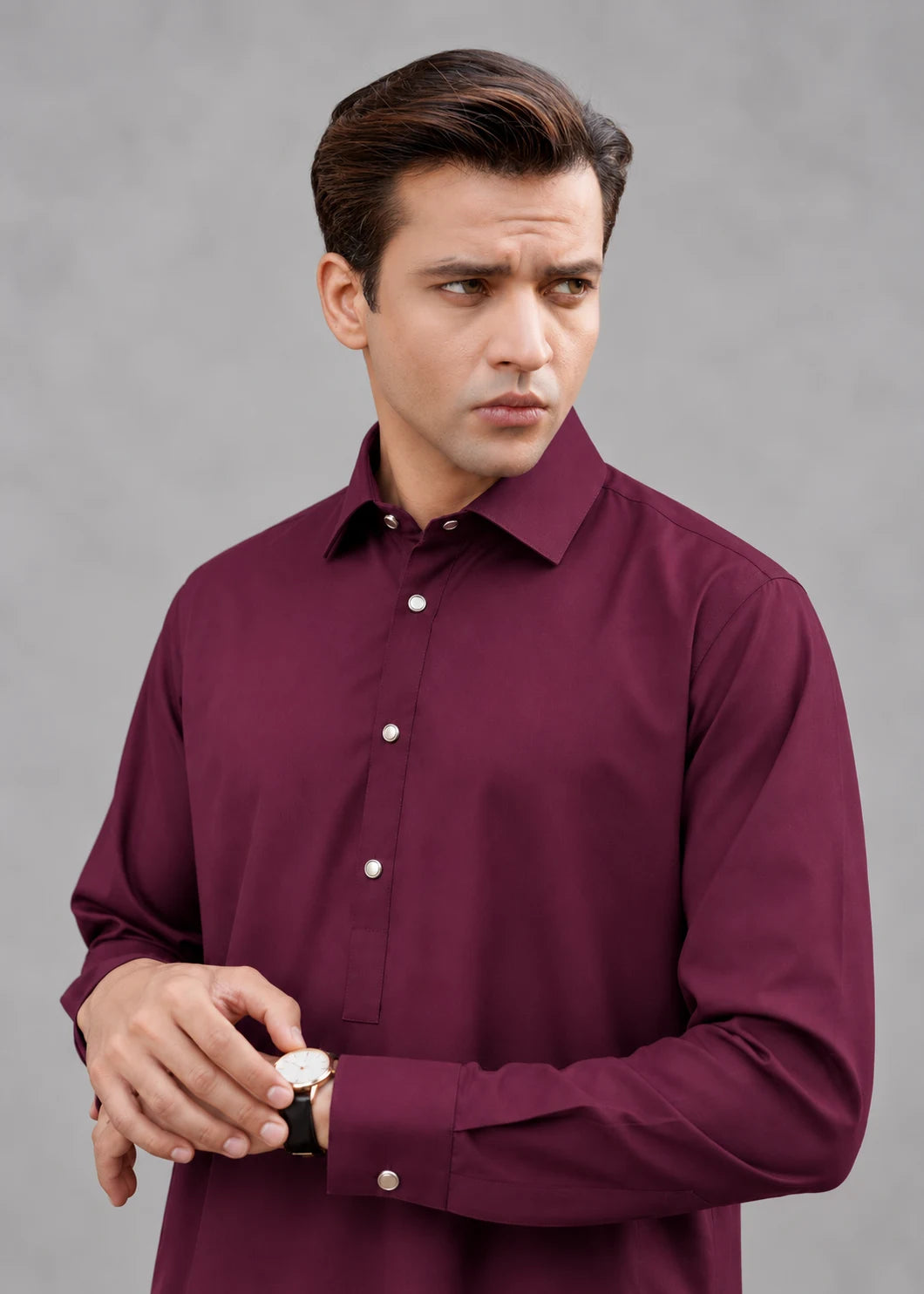 Deep Maroon Merlot Wool Shalwar Kameez
