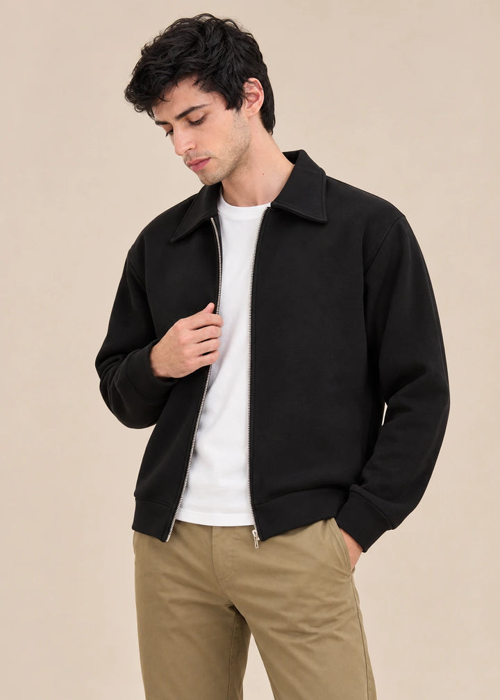 Alpine Black Collared Sweatshirt