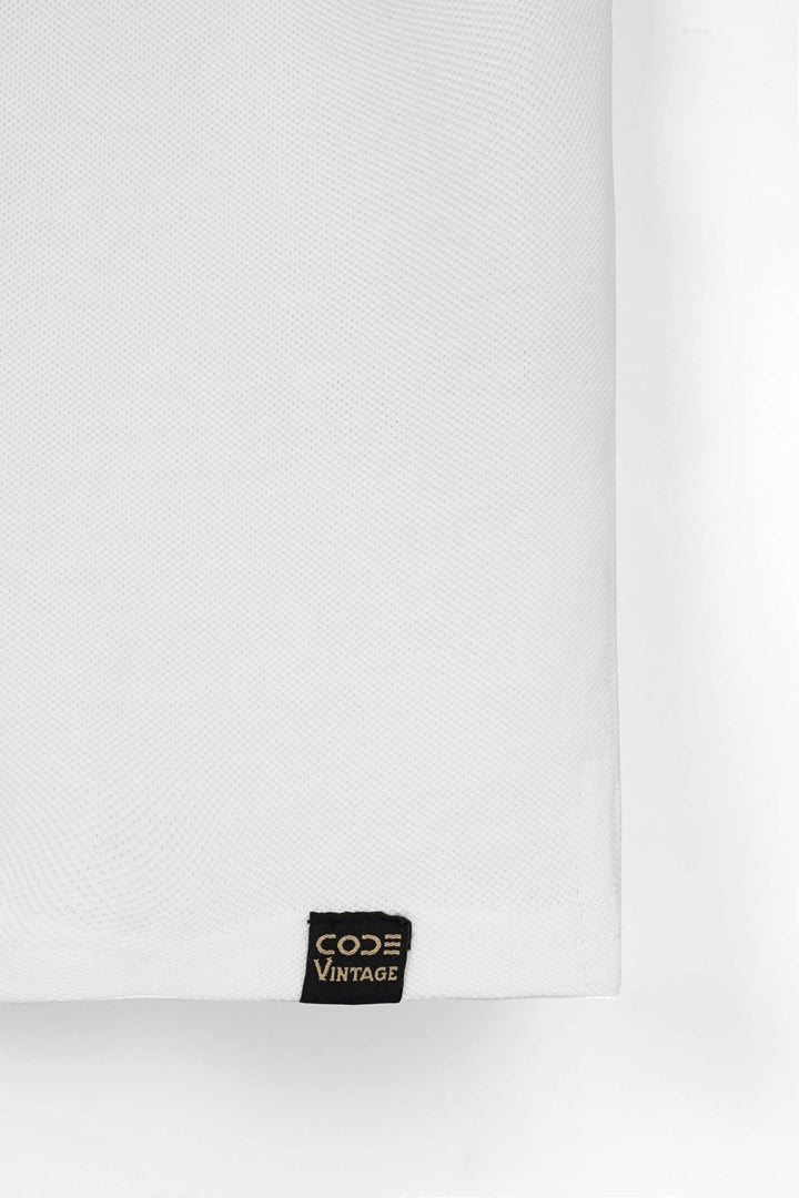 White Pique Polo Shirt