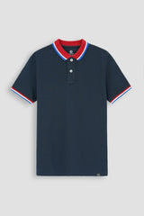 Blue Pique Polo Shirt