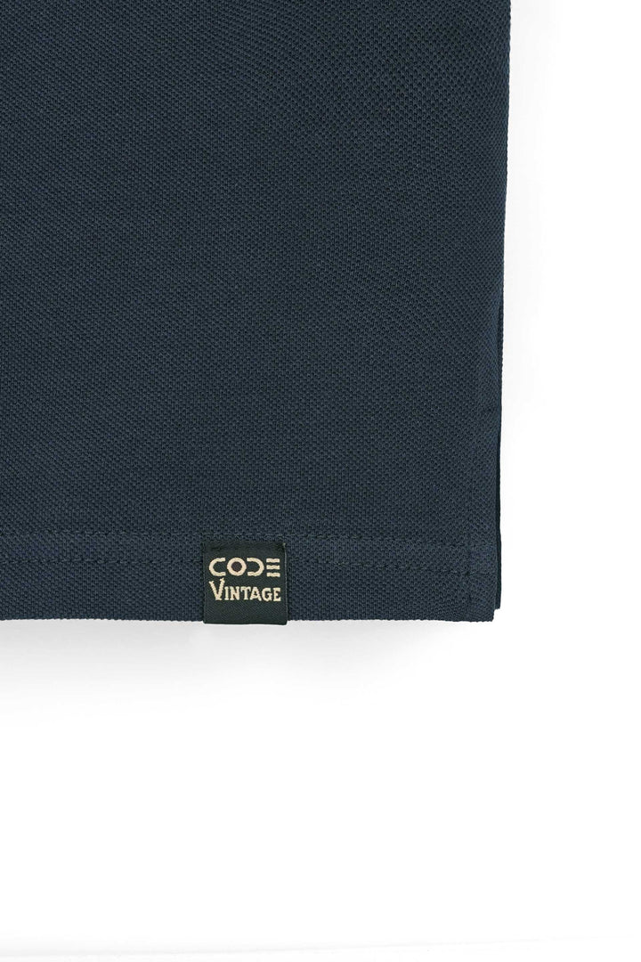 Blue Pique Polo Shirt