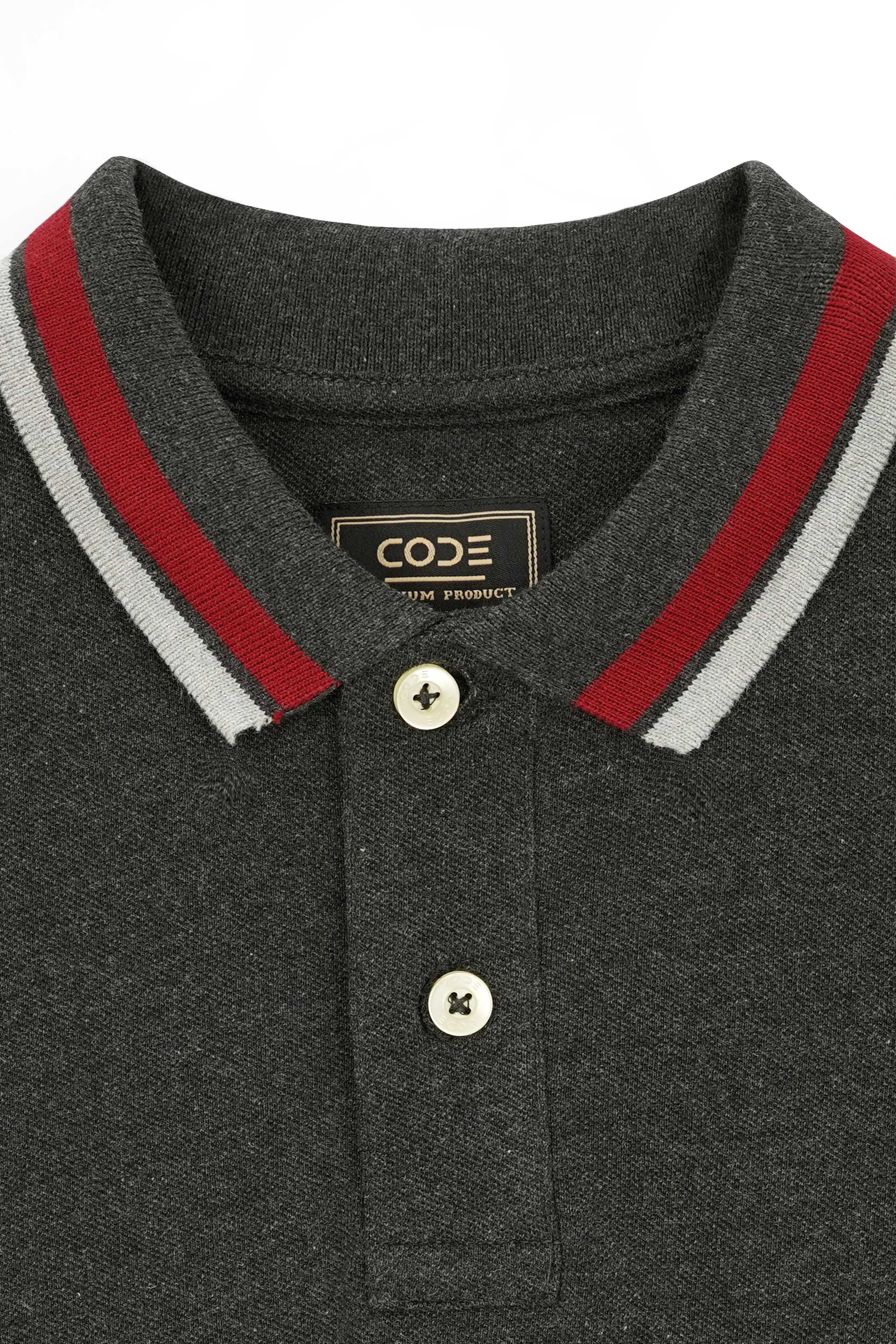 Charcoal Pique Polo Shirt
