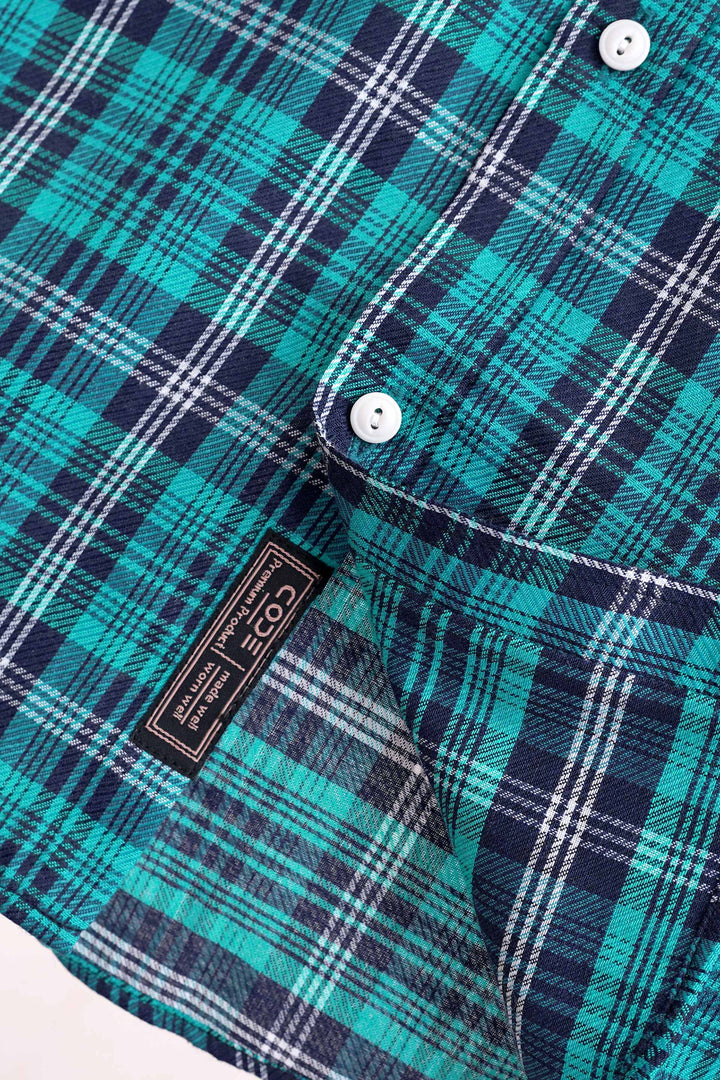 Check Blue Casual Shirt