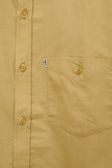 Beige Denim Plain Casual Shirt