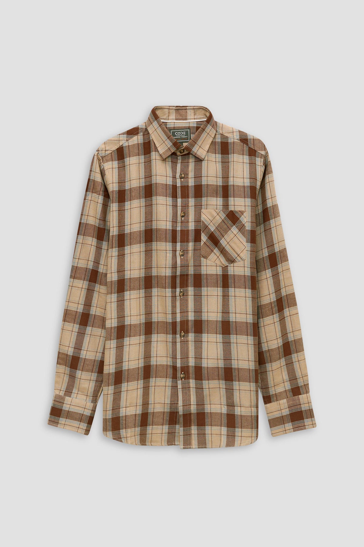 Check Brown Casual Shirt