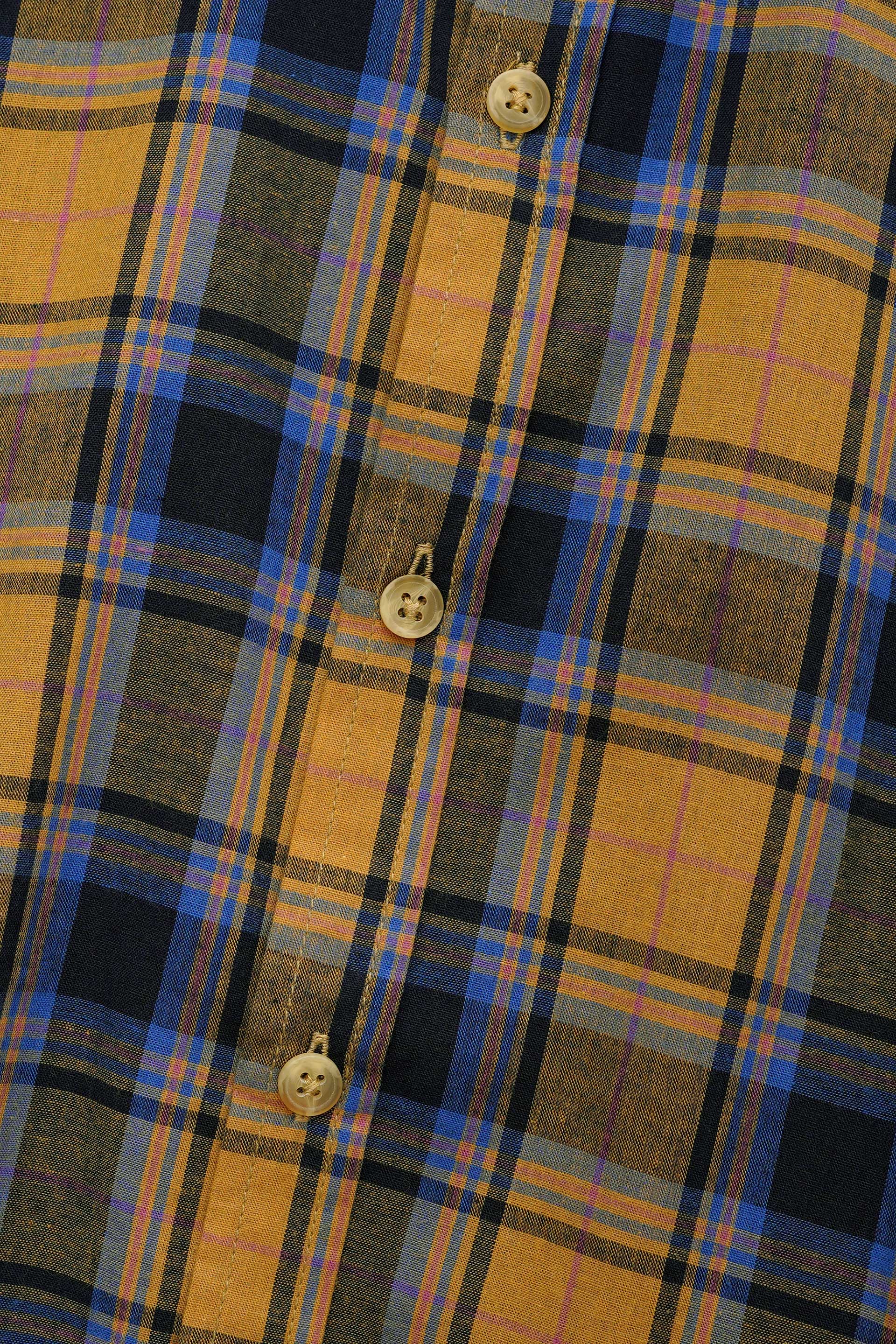 Check Yellow/Blue Casual Shirt