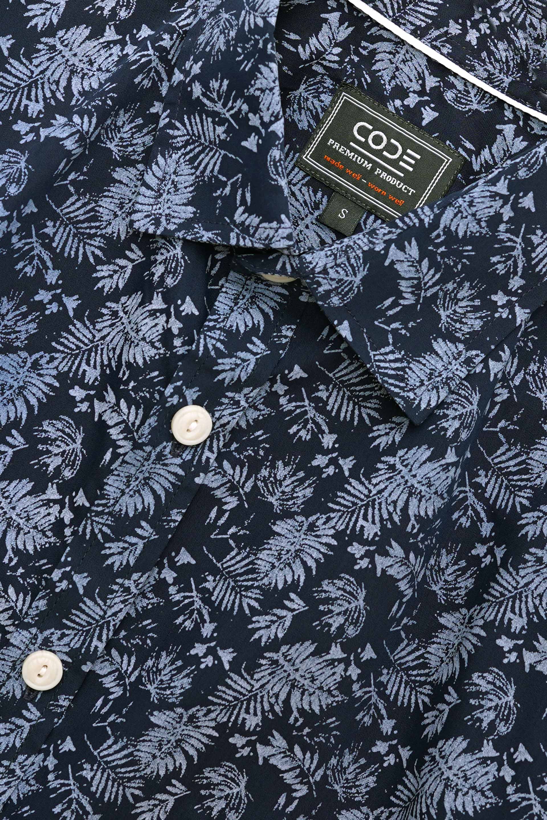 Printed Blue Casual Shirt