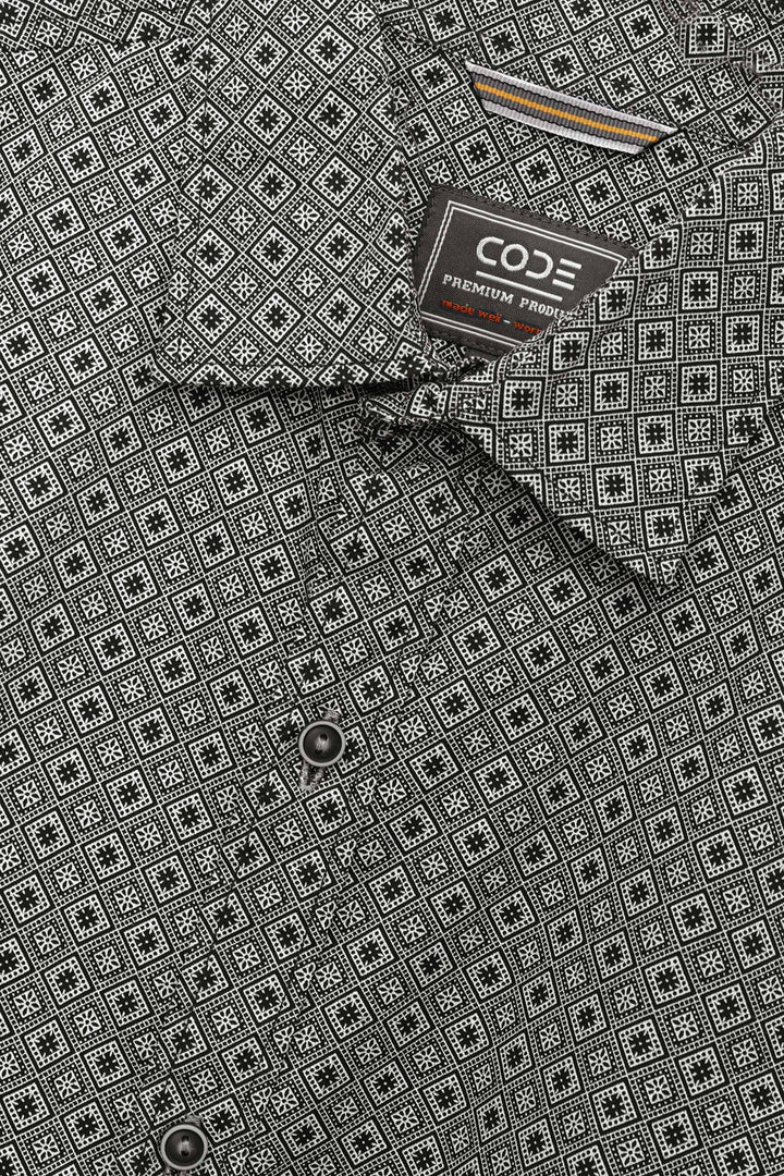 Black Printed Casual Shirt