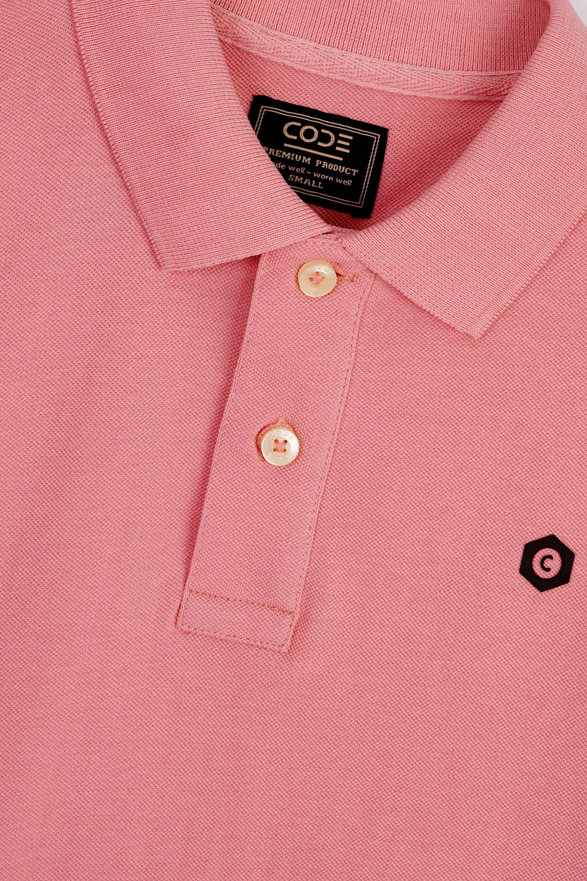 Peach Pink Pique Polo Shirt