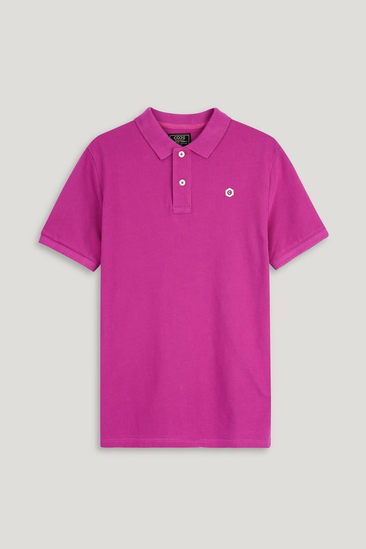 Magenta Pique Polo Shirt