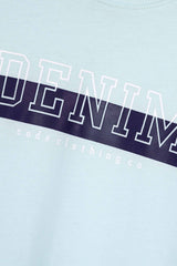 Sky Blue Graphic Printed T-Shirt