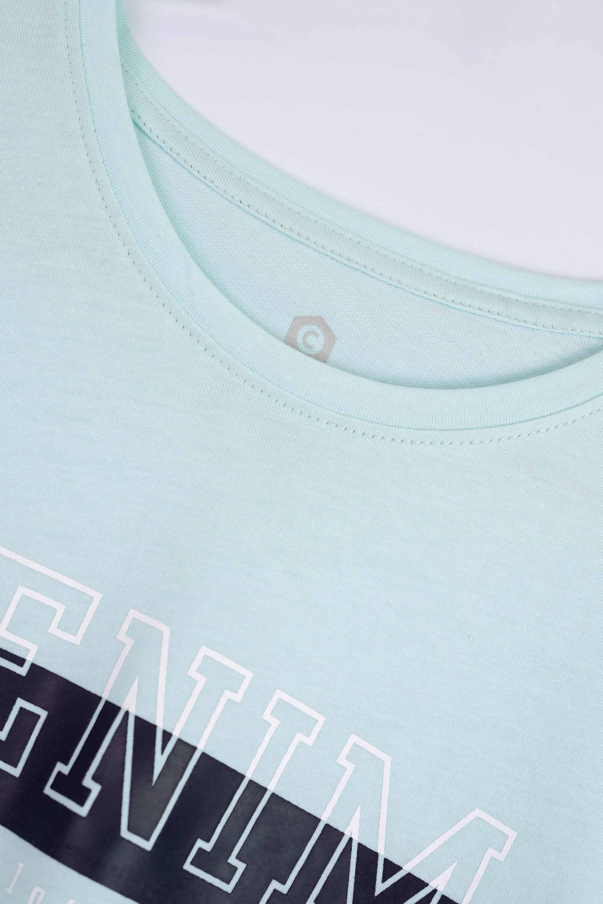Sky Blue Graphic Printed T-Shirt