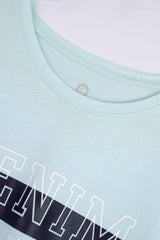 Sky Blue Graphic Printed T-Shirt