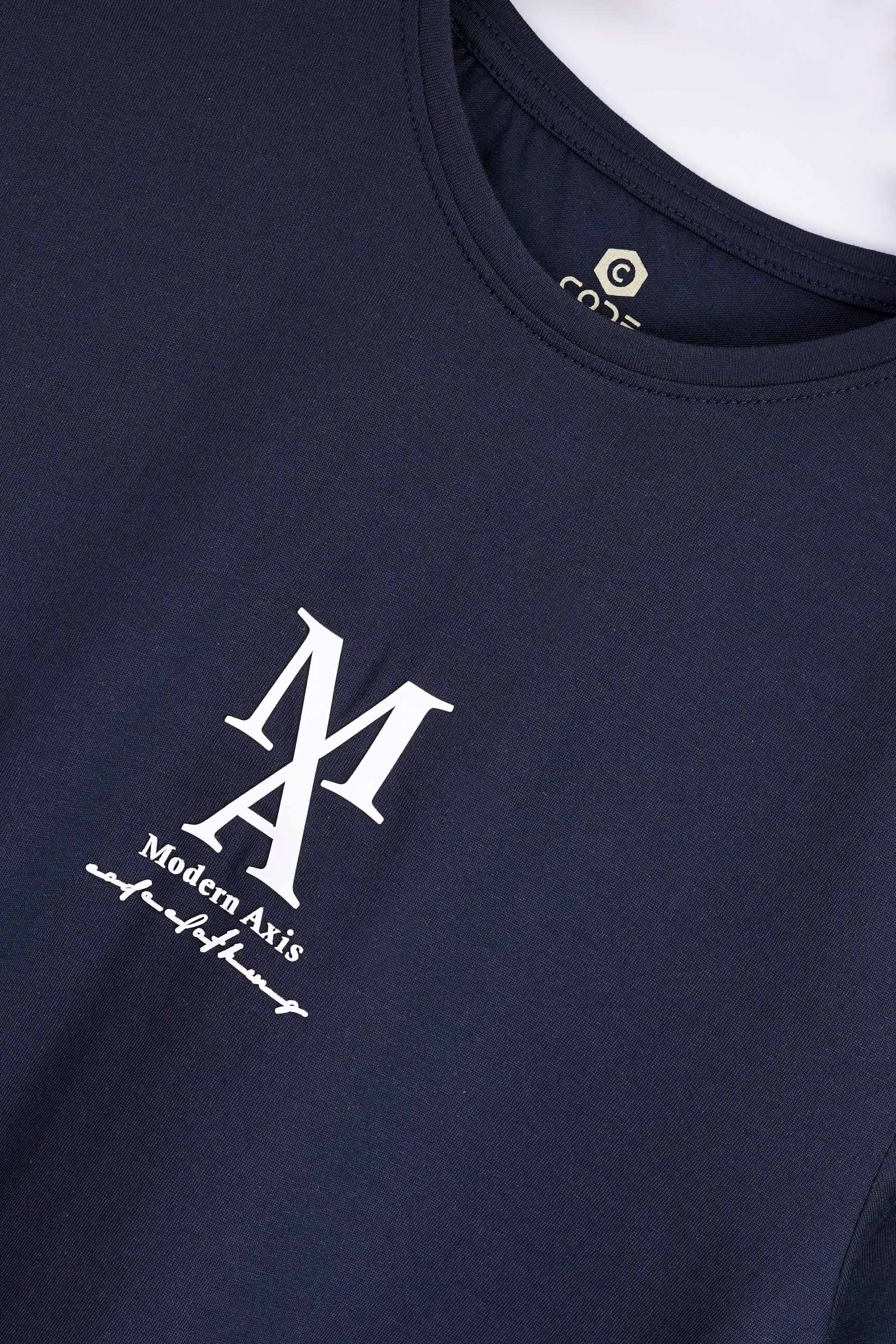 Dark Navy Graphic Printed T-Shirt
