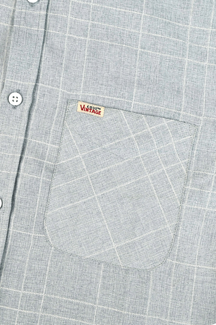 LIGHT GREY CHECK CASUAL SHIRT