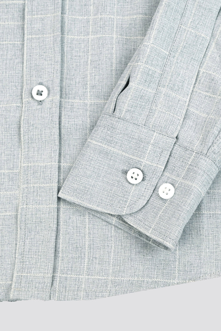 LIGHT GREY CHECK CASUAL SHIRT
