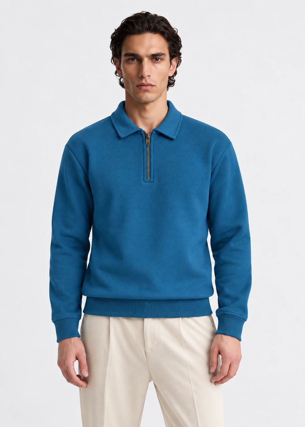 Zip Collared Sweatshirt