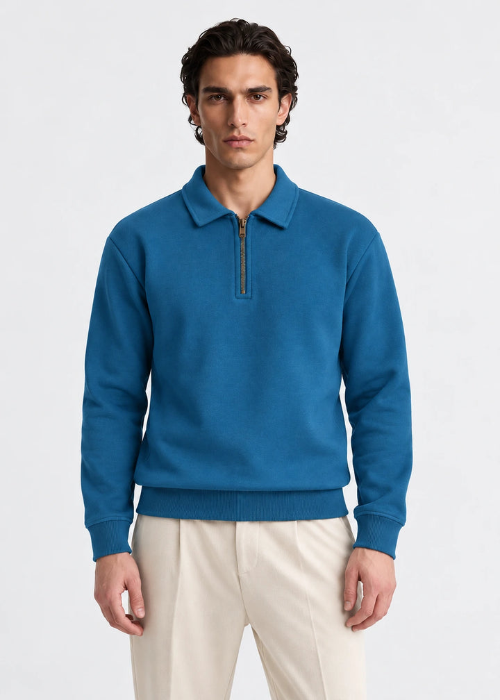 Zip Collared Sweatshirt