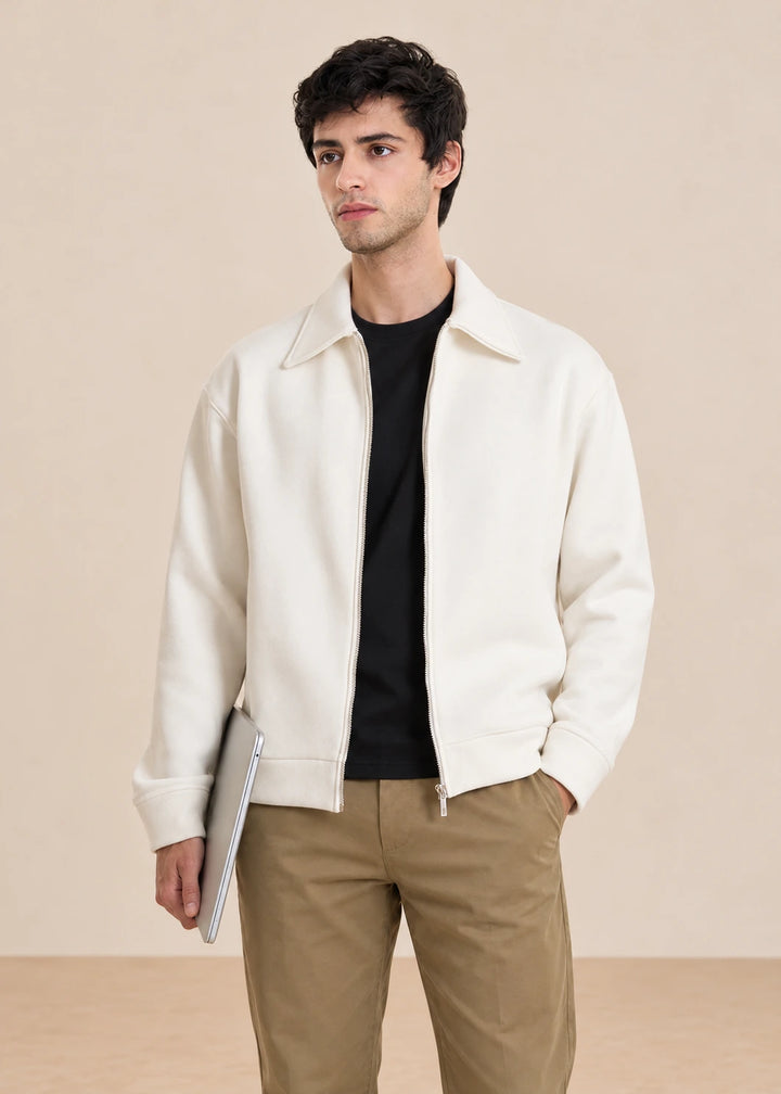 Off White Collared Sweatshirt