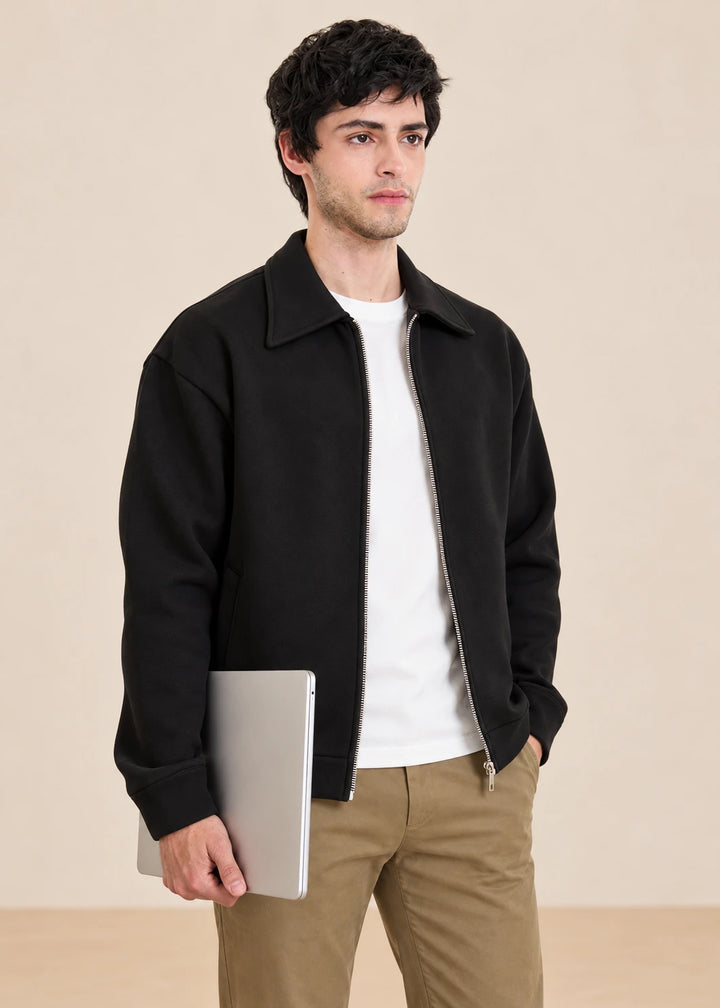 Alpine Black Collared Sweatshirt