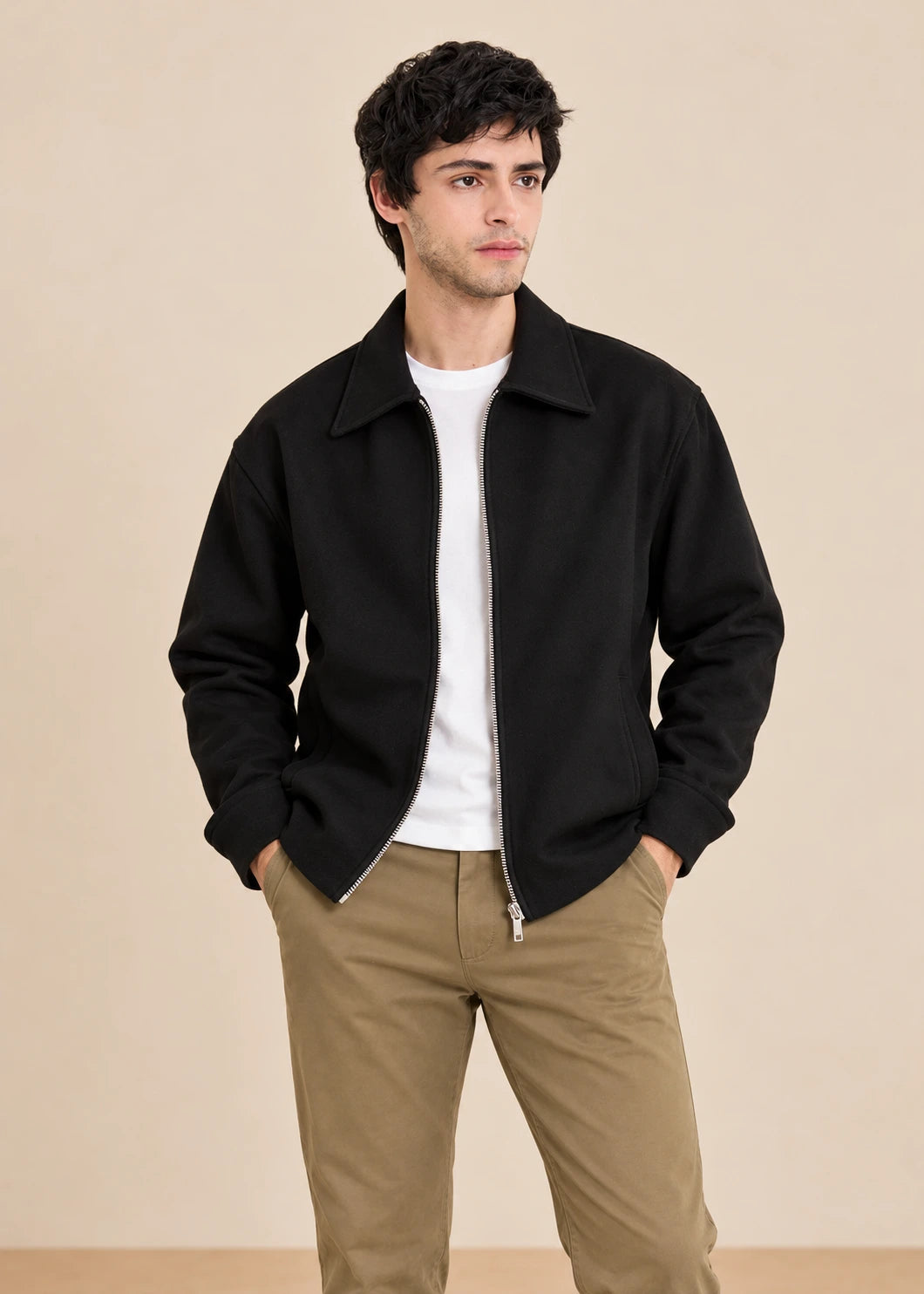 Alpine Black Collared Sweatshirt