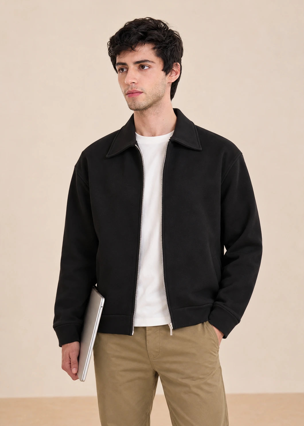 Alpine Black Collared Sweatshirt