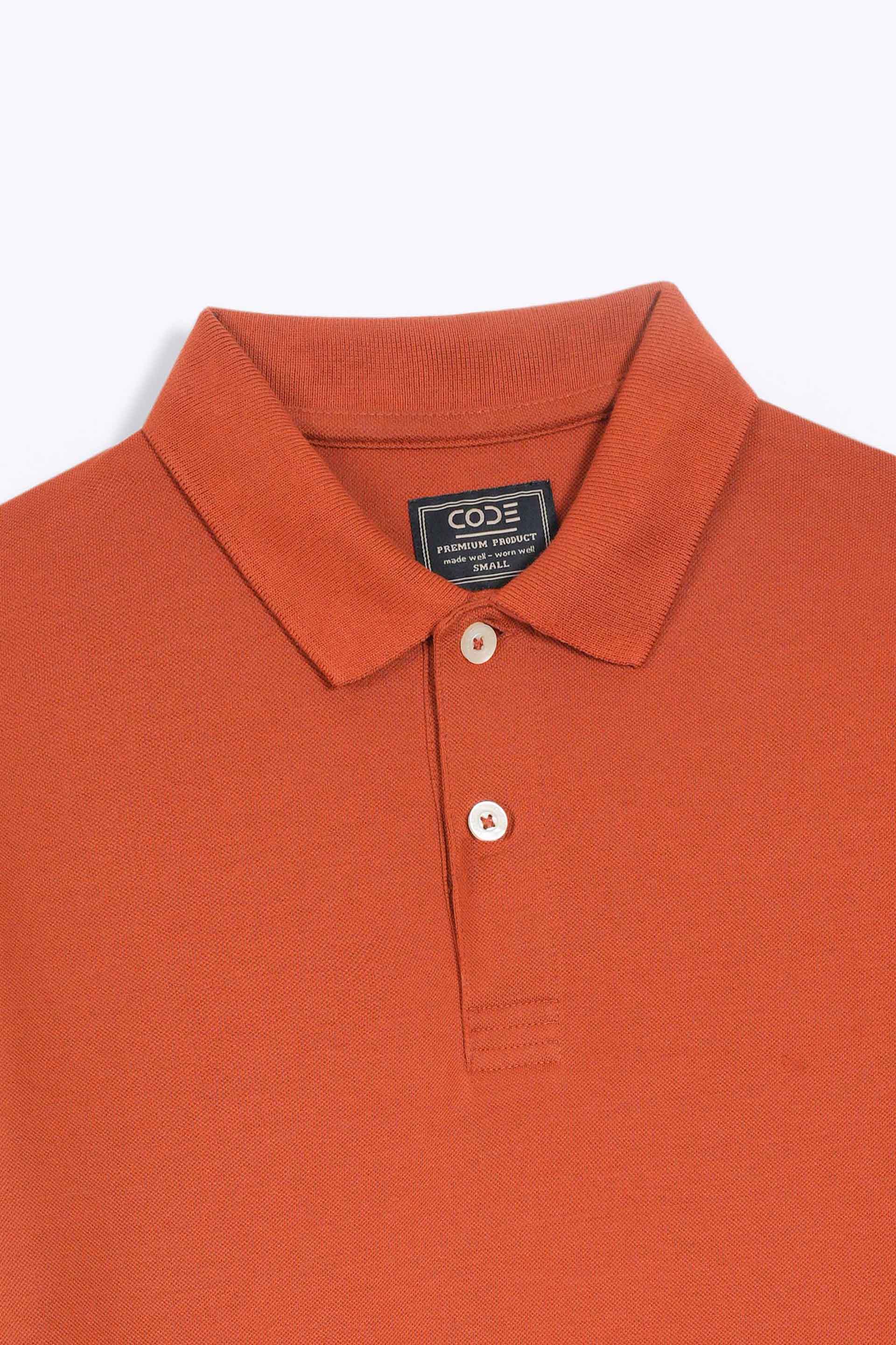 Rust Pique Polo Shirt