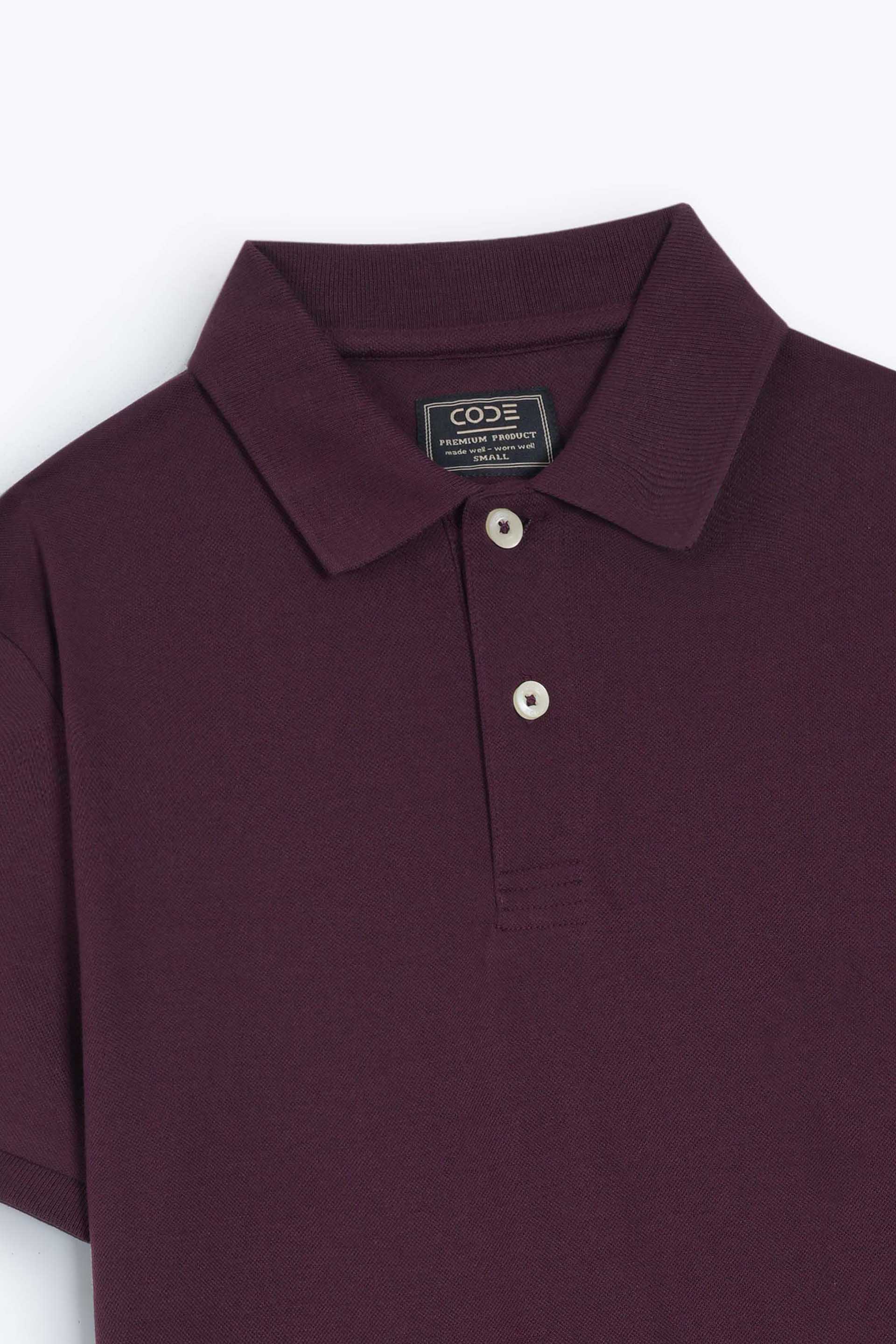 Maroon Pique Polo Shirt