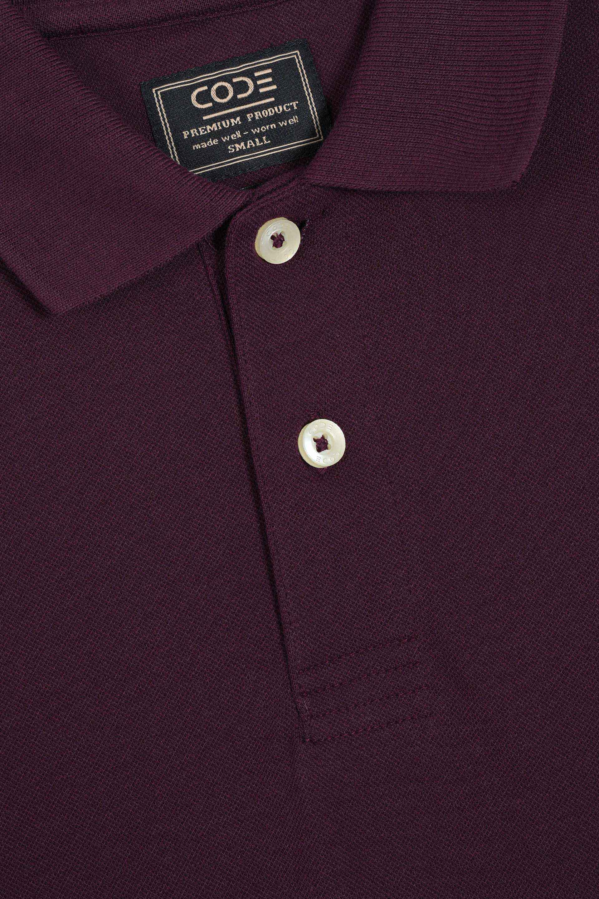 Maroon Pique Polo Shirt