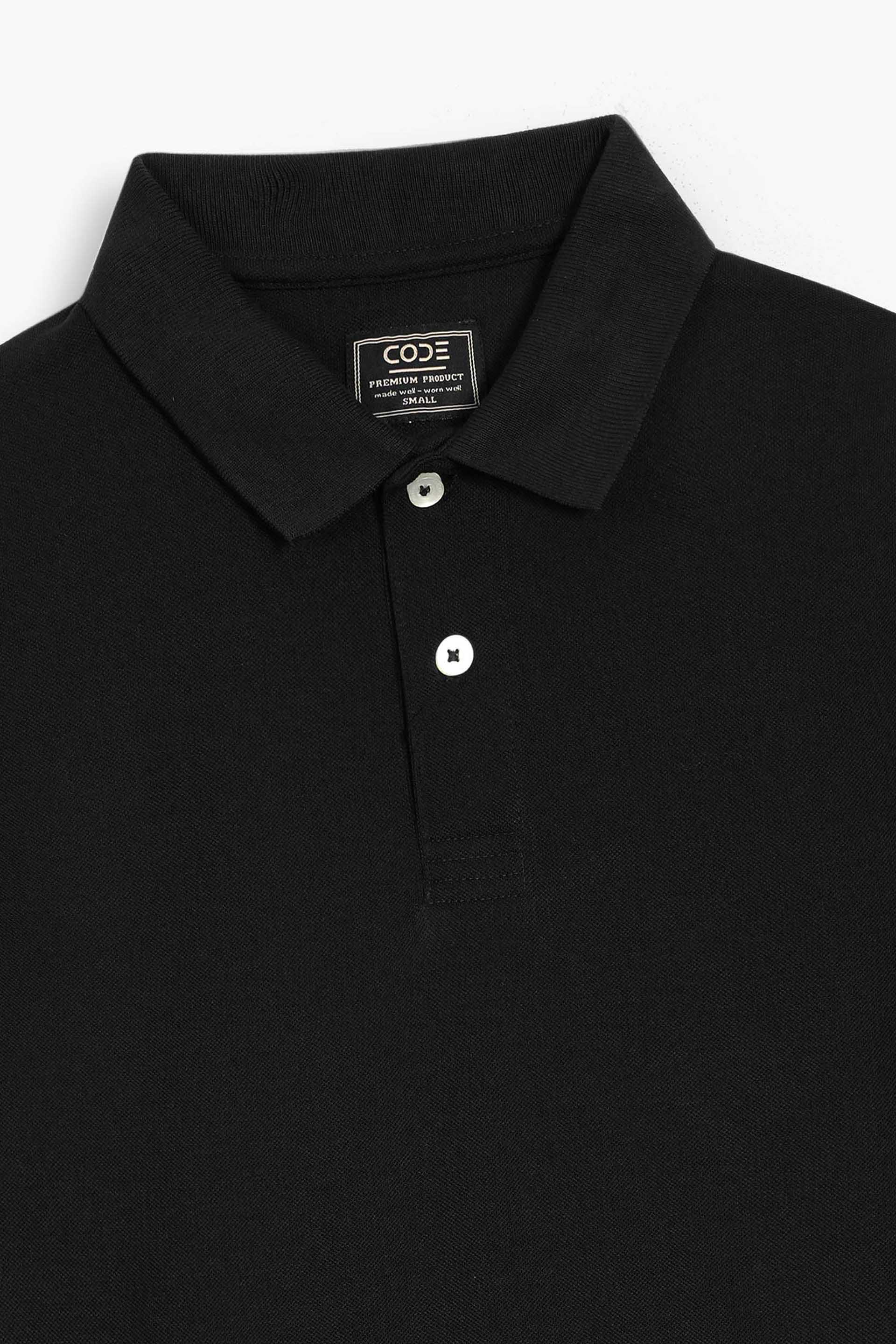 Black Pique Polo Shirt