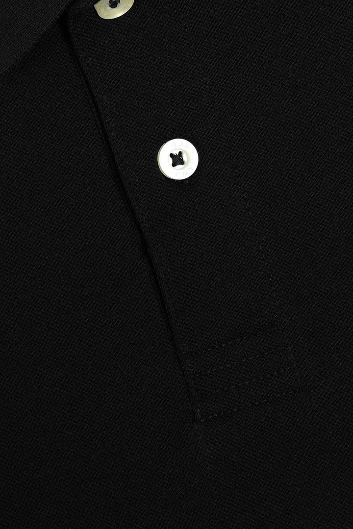 Black Pique Polo Shirt