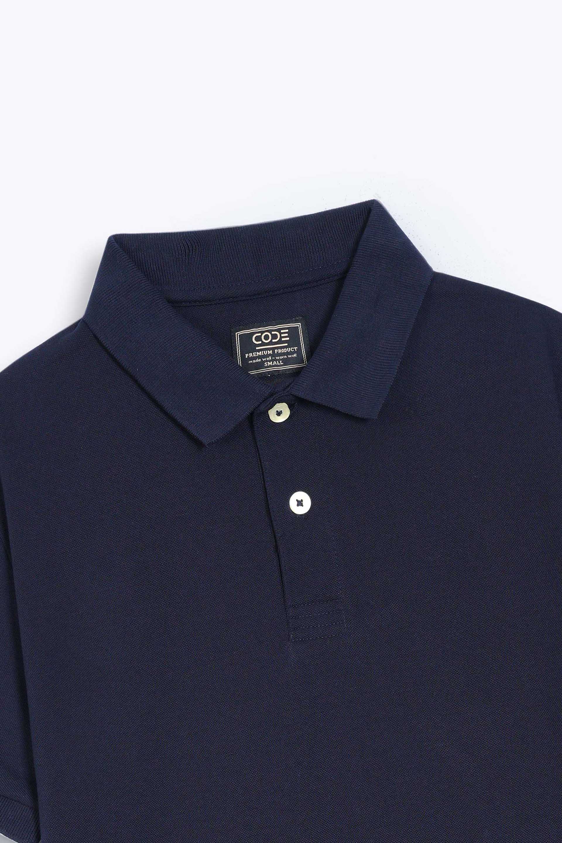 Navy Pique Polo Shirt