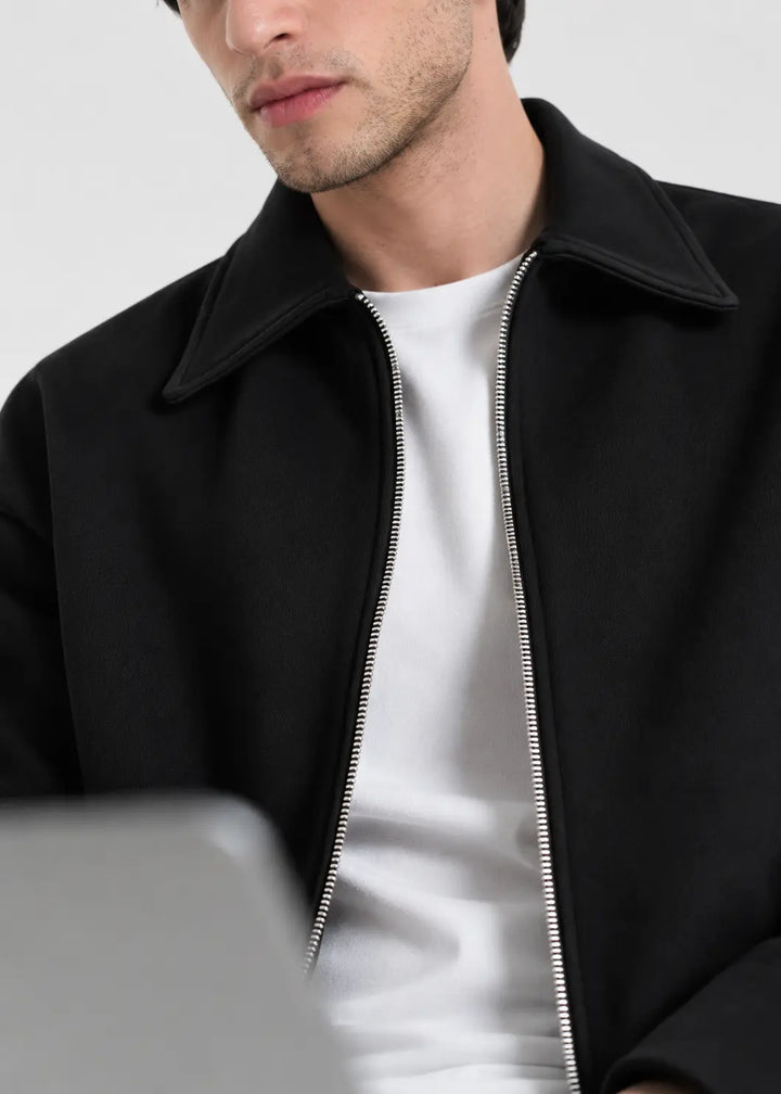Alpine Black Collared Sweatshirt