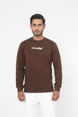 BROWN FLEECE CREW NECK SWEAT SHIRT