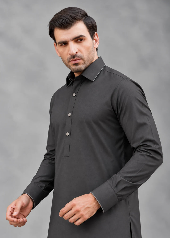 Charcoal Semi-Formal Shalwar Kameez