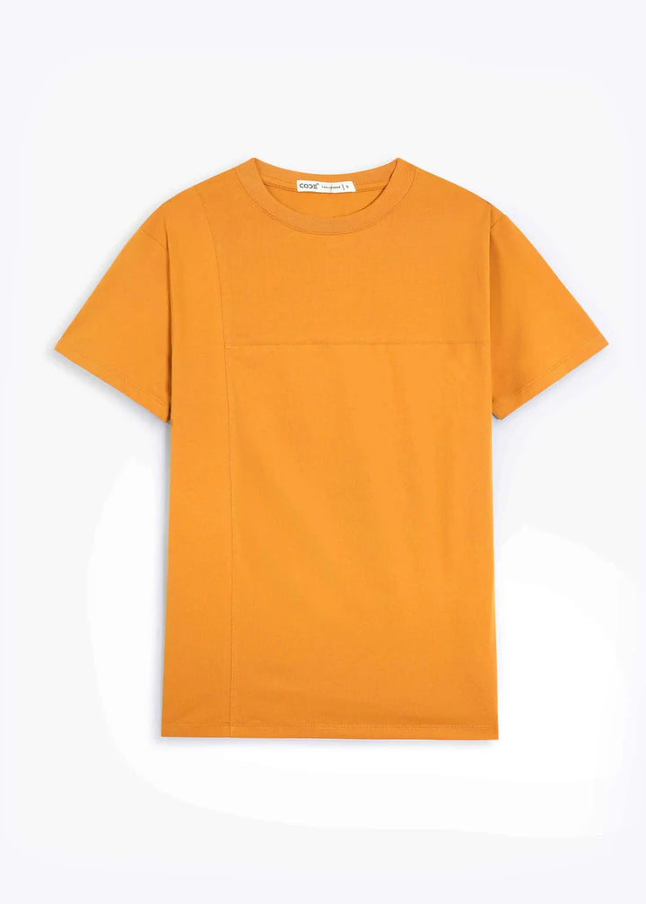 Mustard Seam Detail T-Shirt