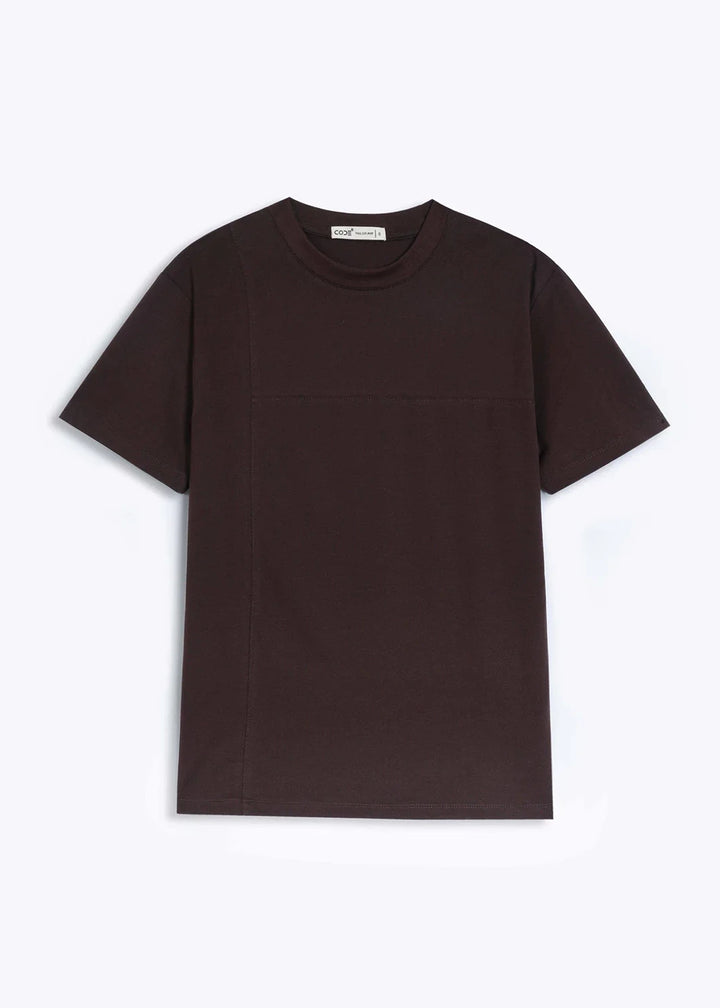Mocha Brown Seam Detail T-Shirt