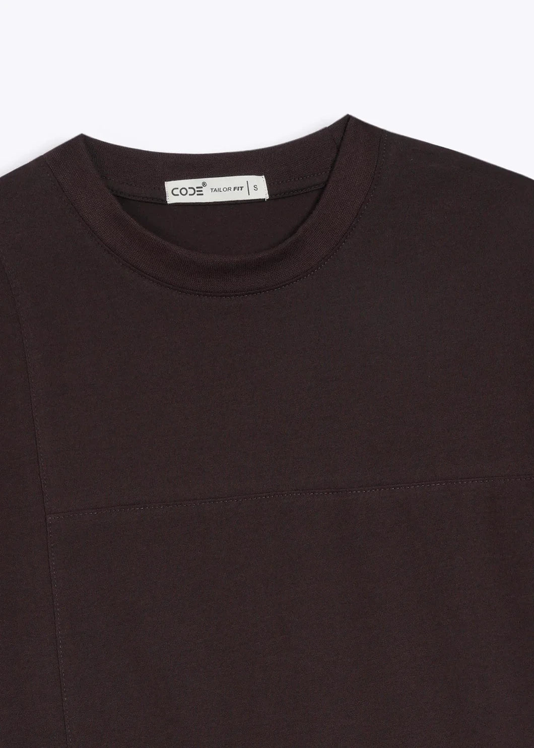 Mocha Brown Seam Detail T-Shirt