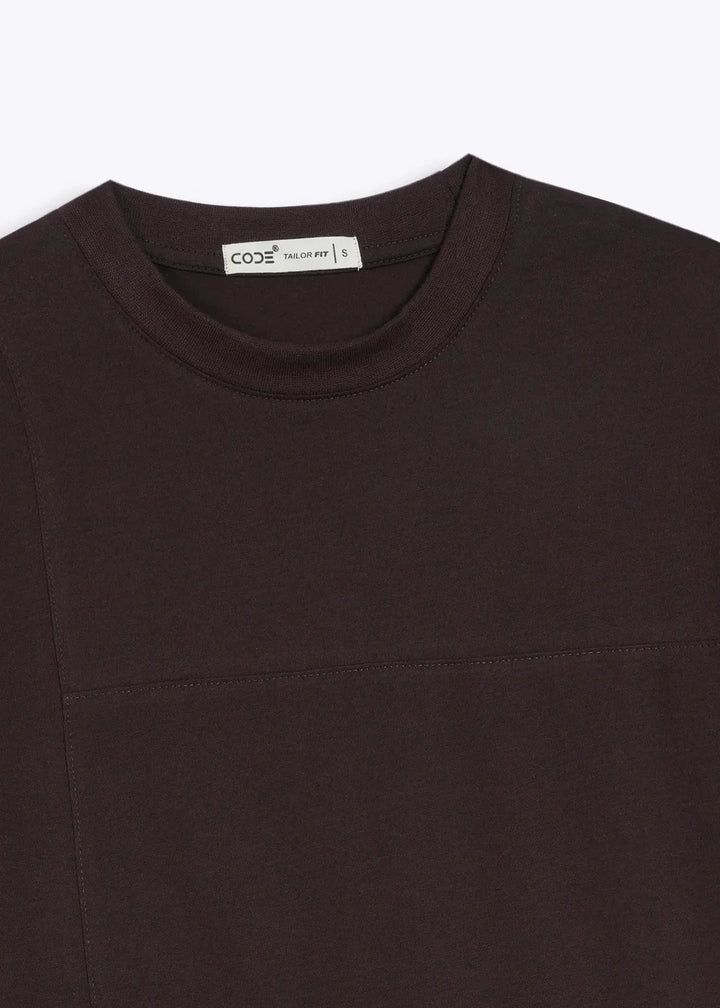 Mocha Brown Seam Detail T-Shirt