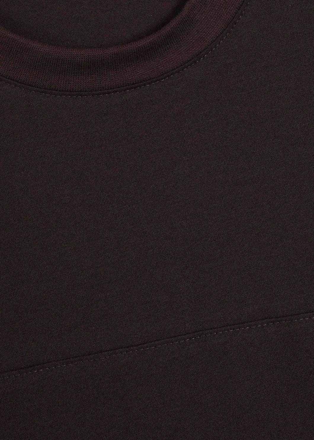 Mocha Brown Seam Detail T-Shirt