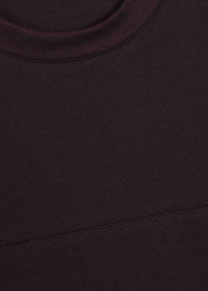 Mocha Brown Seam Detail T-Shirt