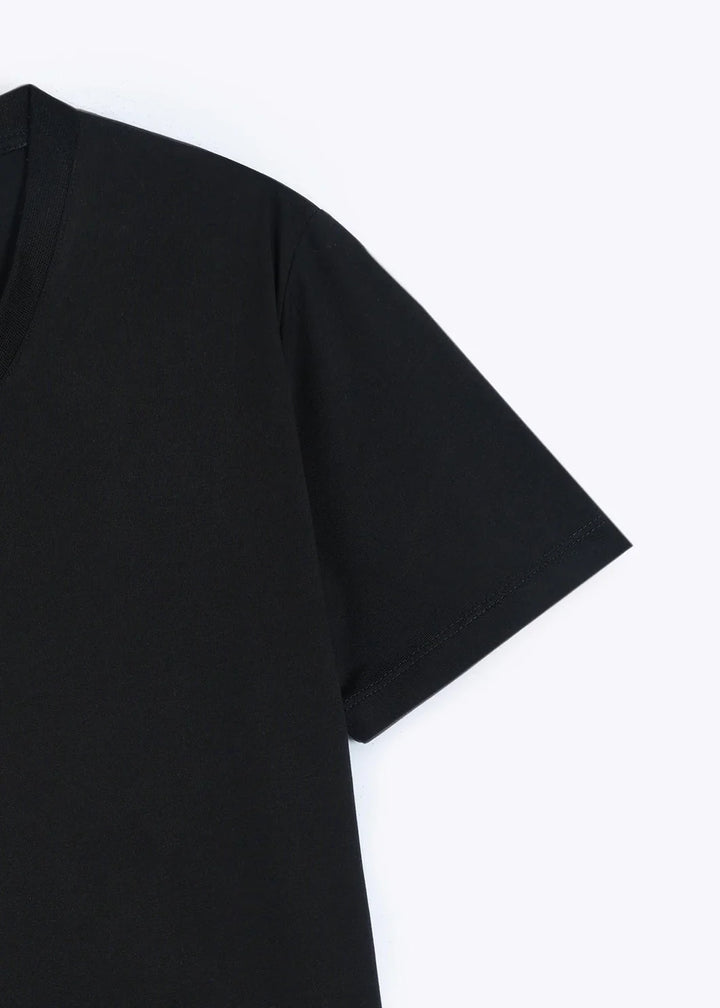 Black V-Neck Cotton Stretch T-Shirt