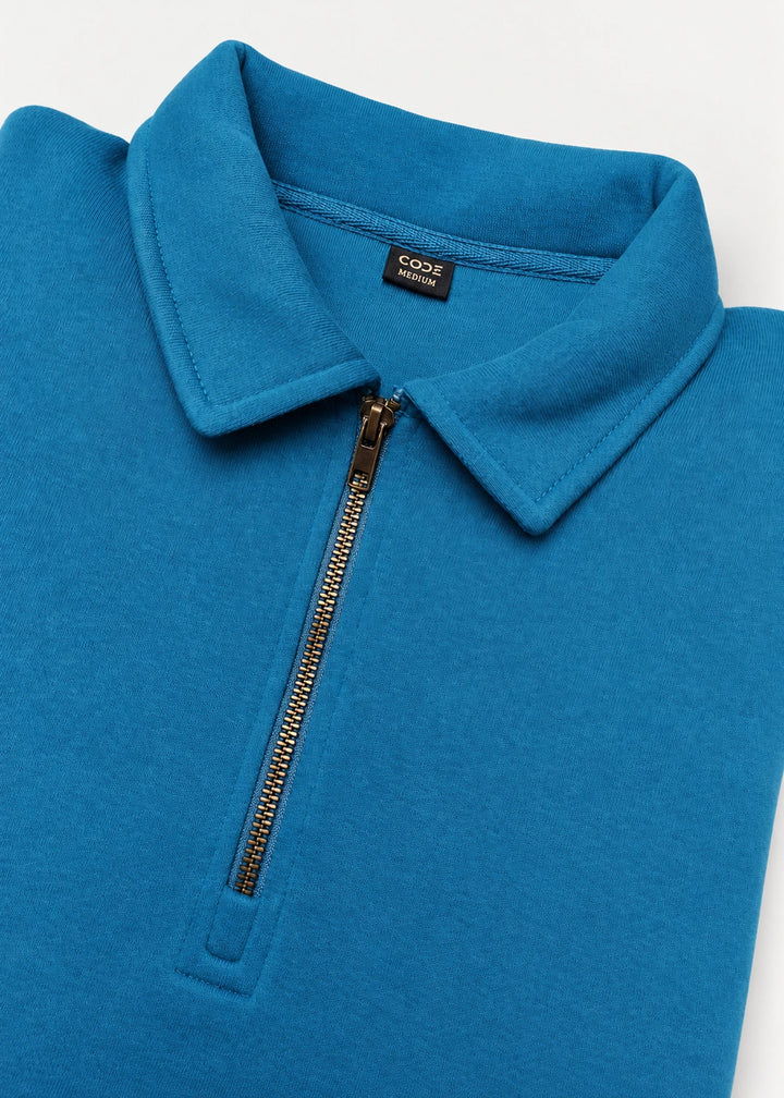 Zip Collared Sweatshirt