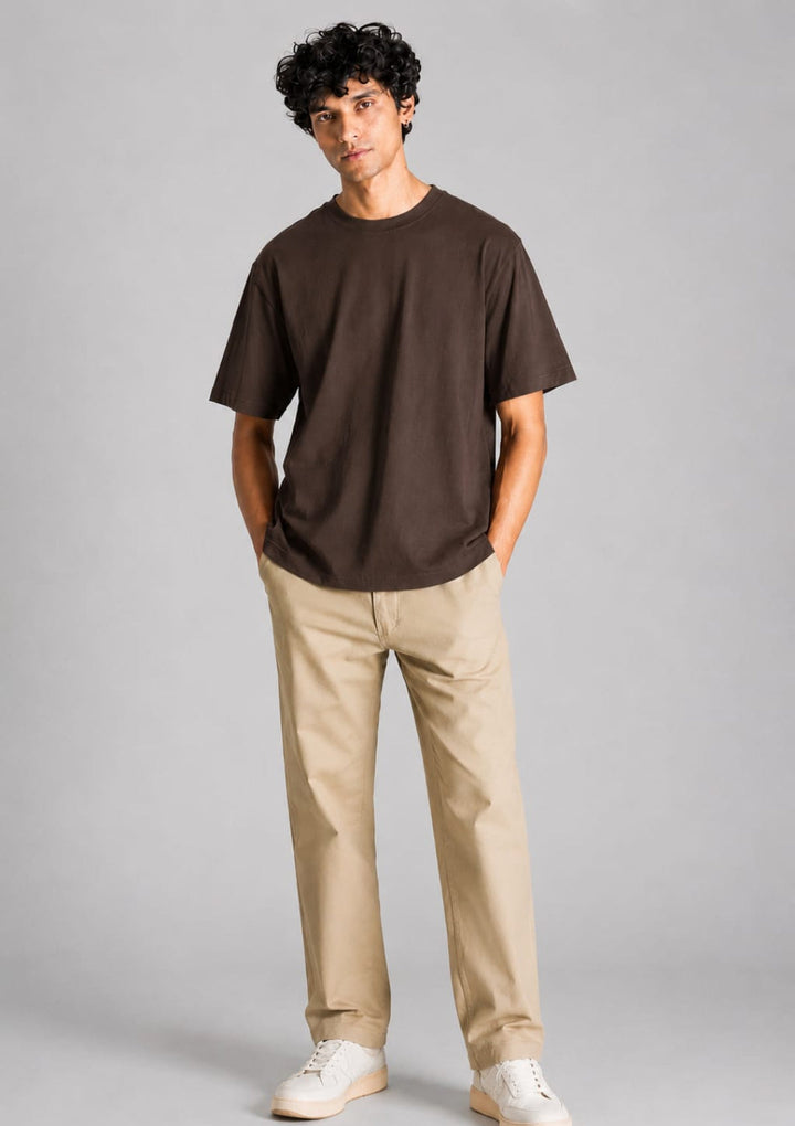 Stretch Box-Fit T-Shirt-Brown